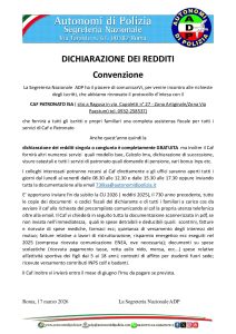 Convenzione Caf Isa dichiarazione redditi 2026 - Autonomi di Polizia